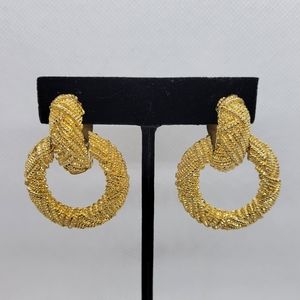 Gold Door-Knocker Clip-on Earrings